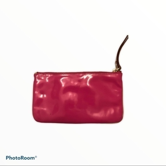 Kate spade pink patent leather wristlet clutch bag